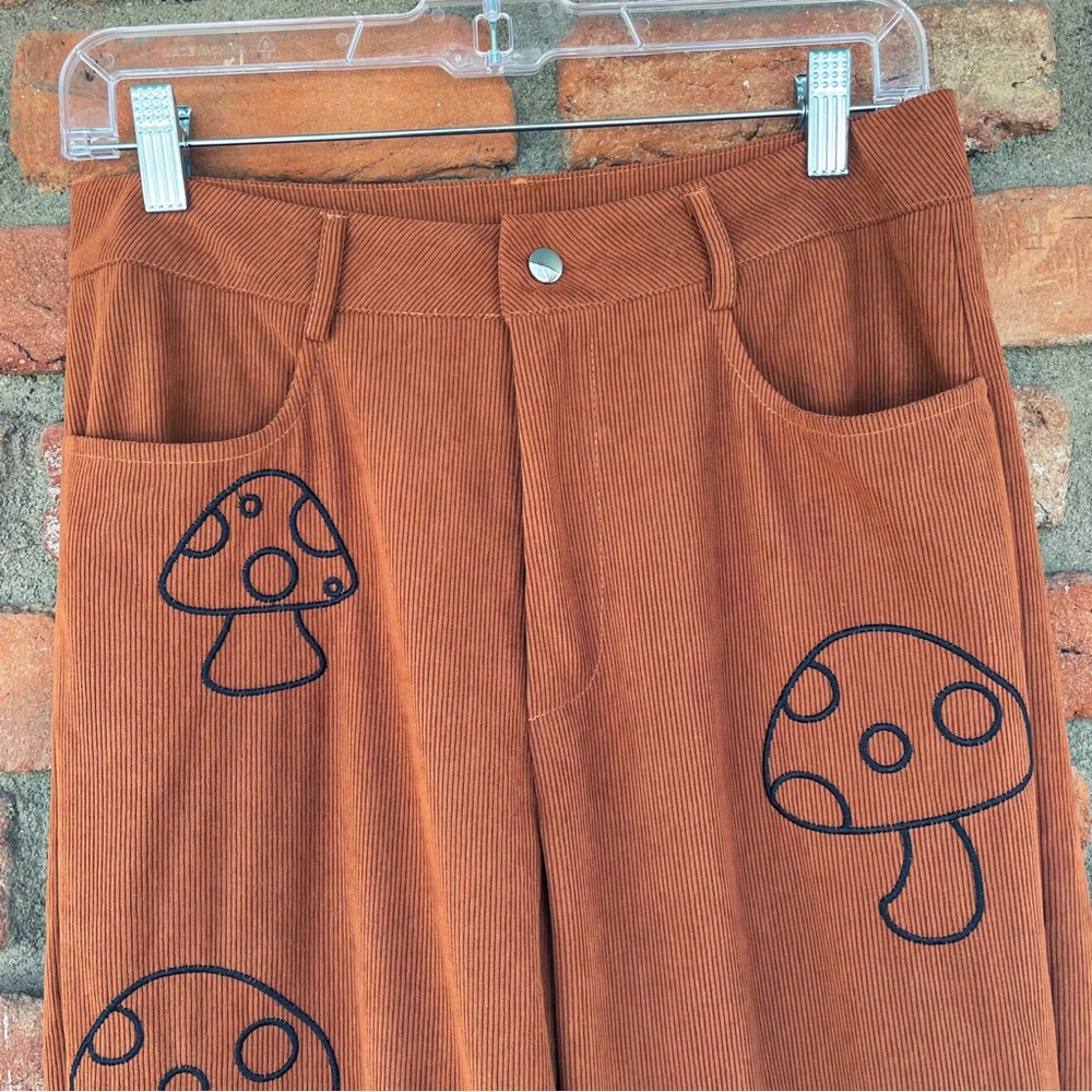 Fairy Grunge Embroidered Mushroom Lightweight Pants Size Medium - Picture 4 of 11